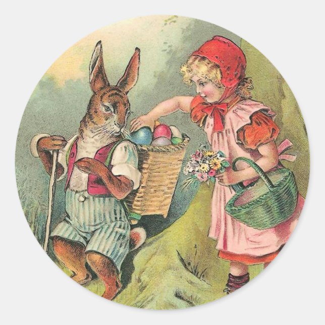 Vintage Easter Bunny Stickers (Front)