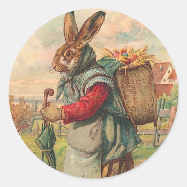 Vintage Easter Bunny Stickers (Front)
