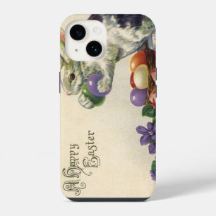 Vintage Easter Bunny with Easter Eggs in a Basket iPhone 14 Case