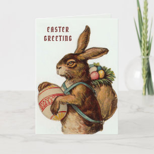 Vintage Easter Bunny with eggs Card