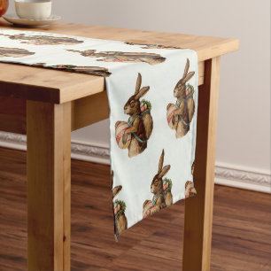 Vintage Easter Bunny with eggs Short Table Runner