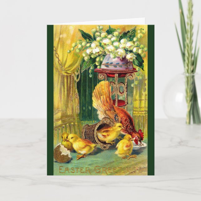 Vintage Easter Card - Easter Chickens (Front)