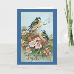 VIntage Easter Card, Robin Nest Holiday Card