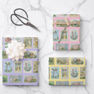 Vintage Easter Cards Wrapping Paper Sheets (3)