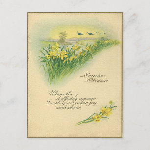 Vintage Easter Cheer Holiday Postcard