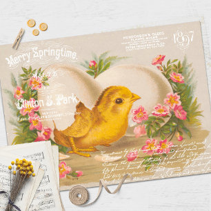 Vintage Easter Chick Decoupage Tissue Paper