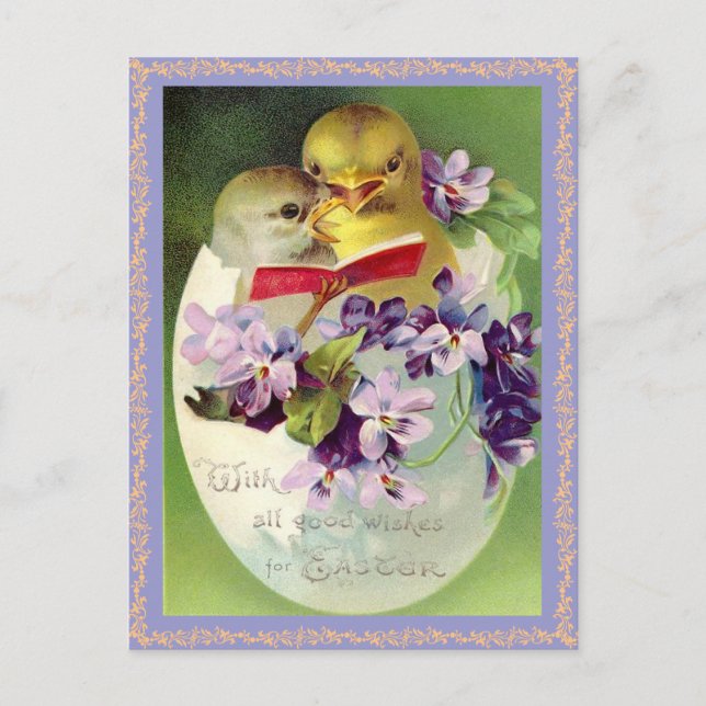 Vintage Easter Chick Postcard (Front)