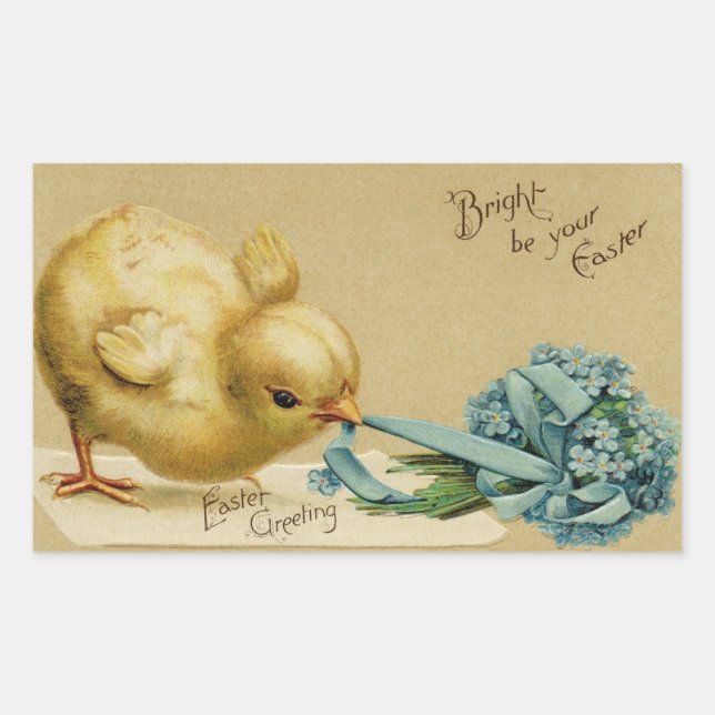 Vintage Easter Chick Sticker (Front)