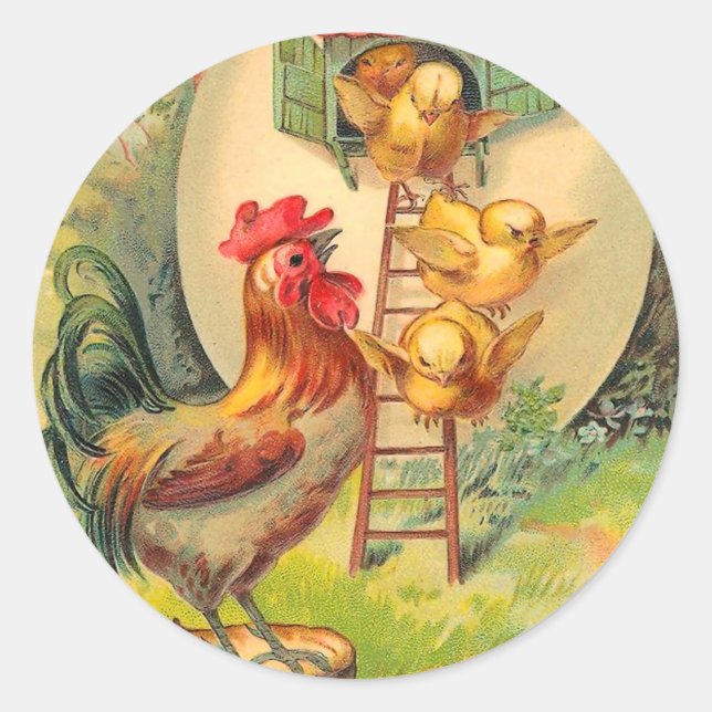 Vintage Easter Chick Stickers (Front)
