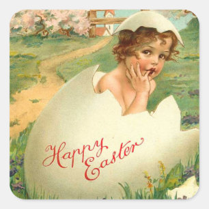Vintage Easter Chick Stickers