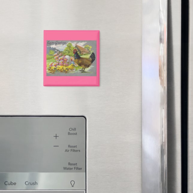 Vintage Easter Chicks and Rooster Magnet (In Situ (Fridge))