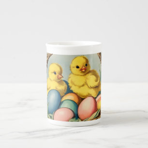 vintage Easter chicks Bone China Mug