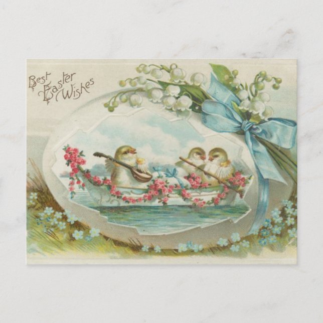 Vintage Easter Chicks  Holiday Postcard (Front)