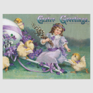 Vintage Easter chicks Tissue Paper