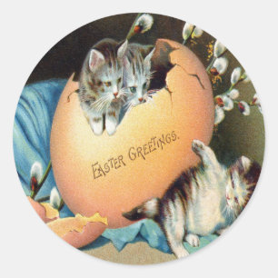Vintage Easter Classic Round Sticker