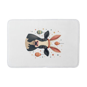 Vintage Easter Cow Bunny Ears Cute Farm Animal Egg Bath Mat