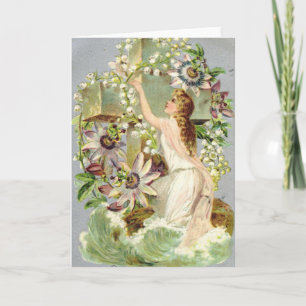 Vintage Easter Cross Holiday Card