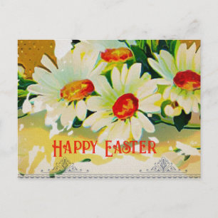 Vintage Easter Daisies Postcard