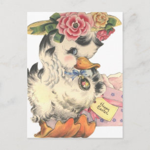 Vintage Easter Duck Holiday Postcard