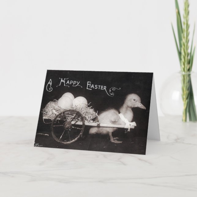 Vintage Easter Duckling Holiday Card (Front)