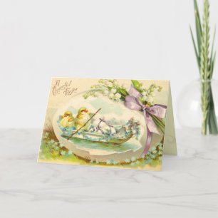 Vintage Easter Egg Chick Card