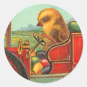 Vintage Easter Egg Delivery Classic Round Sticker