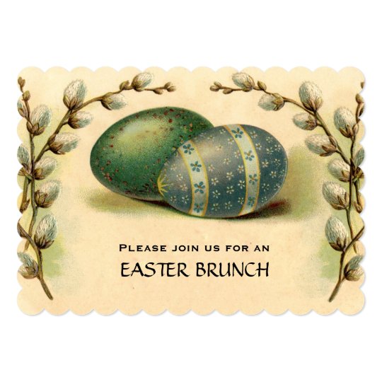 Vintage Easter Egg Dogwood Easter Brunch Card