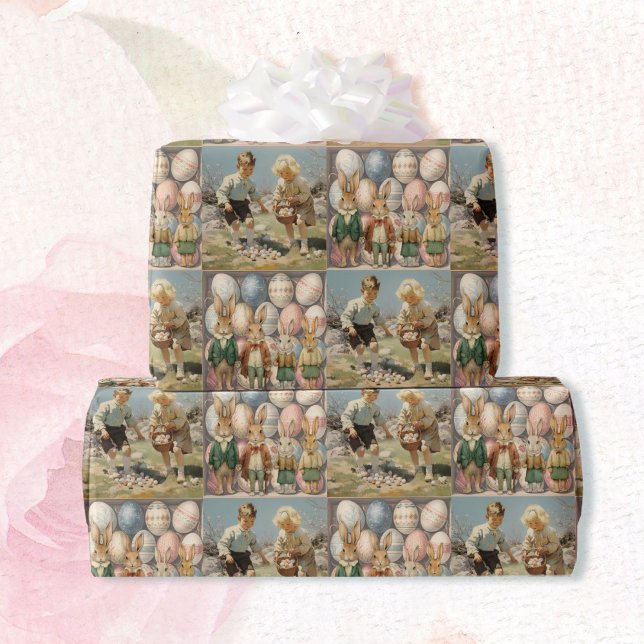 Vintage Easter Egg Hunt Large Scale Wrapping Paper (Creator Uploaded)