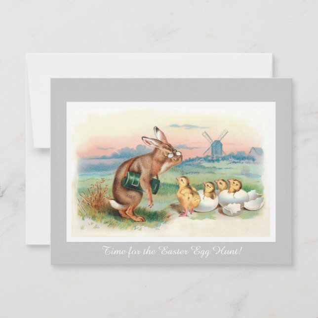 Vintage Easter Egg Hunt Party Invitation (Front)