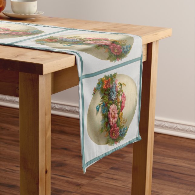 Vintage Easter Egg Short Table Runner (In Situ)