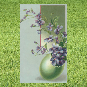 Vintage Easter Egg with Blooming Purple Flowers Sticker