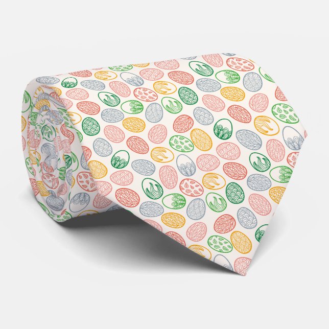 Vintage Easter Eggs Pattern | Necktie (Rolled)