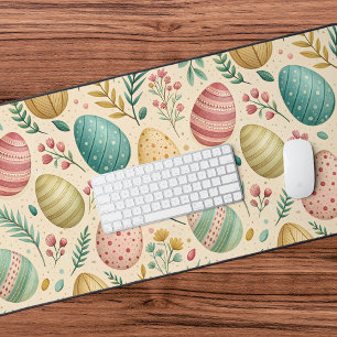 Vintage Easter Eggs with Floral Buds Desk Mat