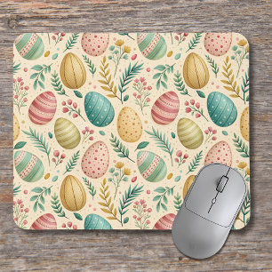 Vintage Easter Eggs with Floral Buds Mouse Pad