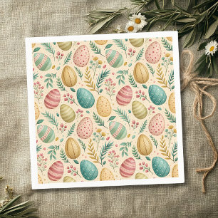 Vintage Easter Eggs with Floral Buds Napkin