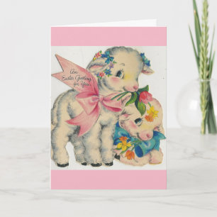 Vintage Easter for a Sweet Girl, Holiday Card