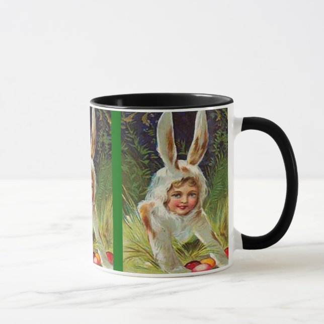 Vintage Easter Girl in Bunny Costume, ZSSG Mug (Right)