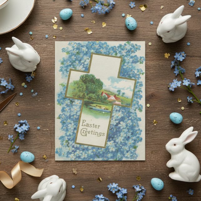 Vintage Easter Greeting Cross Postcard (Creator Uploaded)