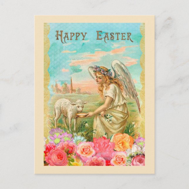 Vintage Easter Greeting Holiday Postcard (Front)