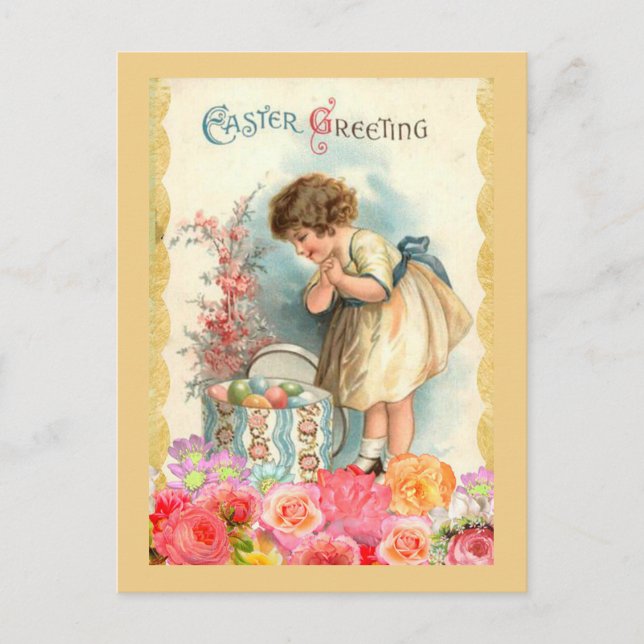 Vintage Easter Greeting Holiday Postcard (Front)
