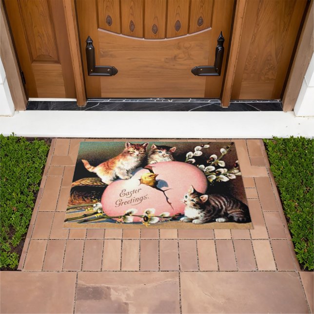 Vintage Easter Greetings Doormat (Outdoor)