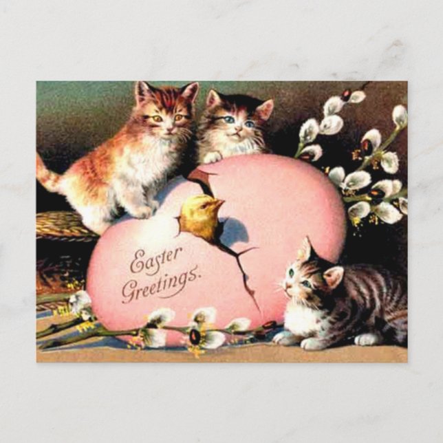 Vintage - Easter Greetings Holiday Postcard (Front)