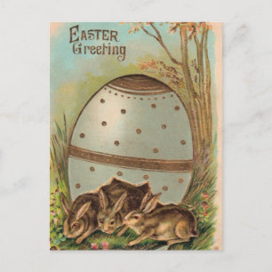 Vintage - Easter Greetings Holiday Postcard