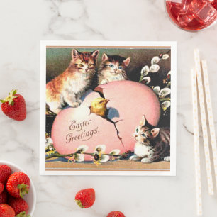 Vintage Easter Greetings Napkin