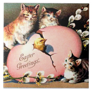 Vintage Easter Greetings Tile