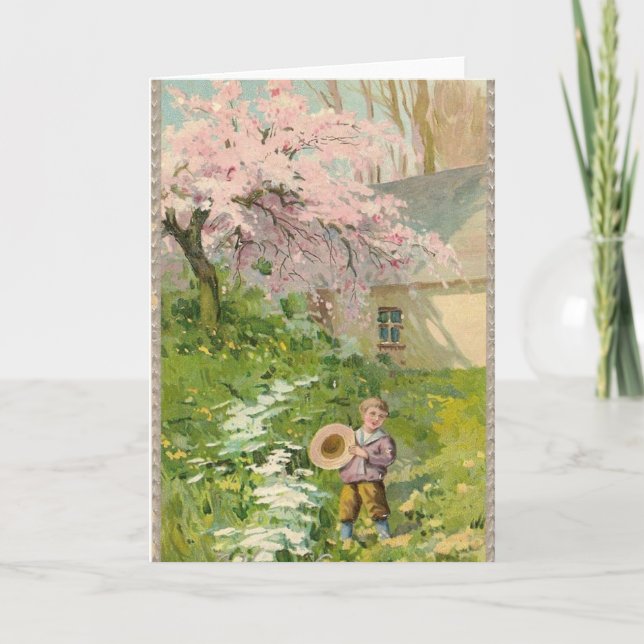 Vintage Easter Holiday Greeting Card (Front)