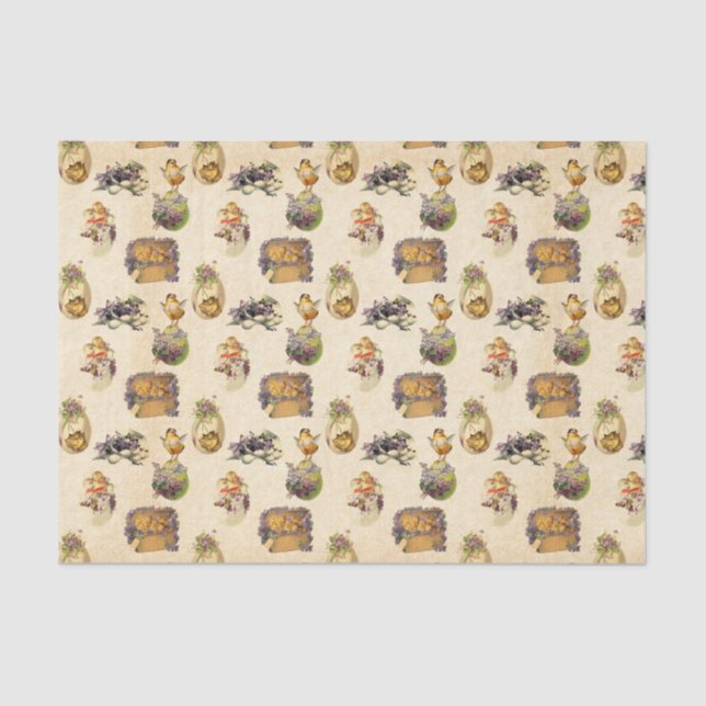 Vintage Easter Holiday pattern party tissue Paper (Front)