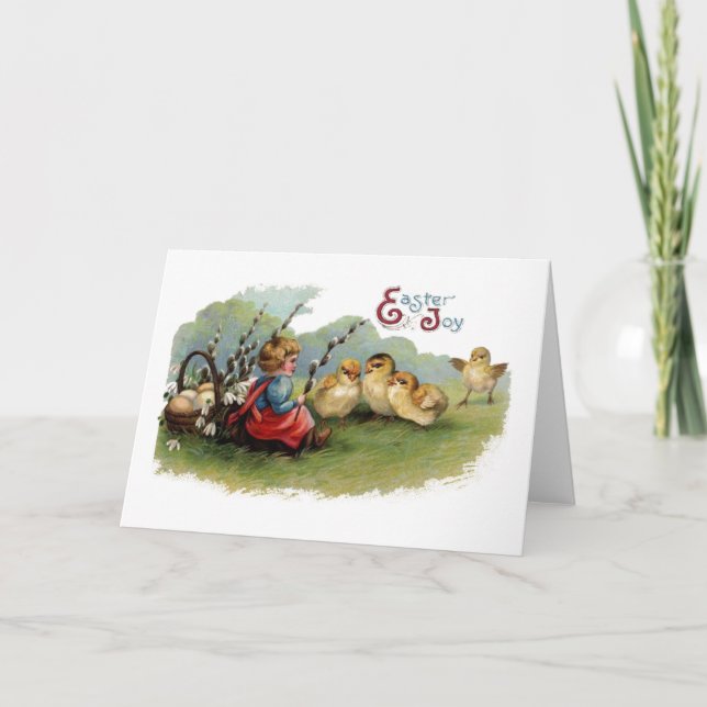 Vintage Easter Joy Holiday Card (Front)