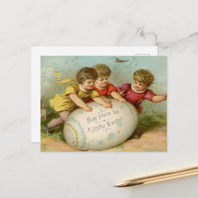 vintage Easter kids Postcard (Front/Back In Situ)