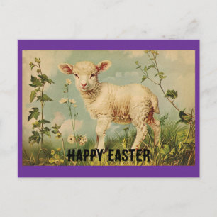 Vintage Easter Lamb Holiday Postcard